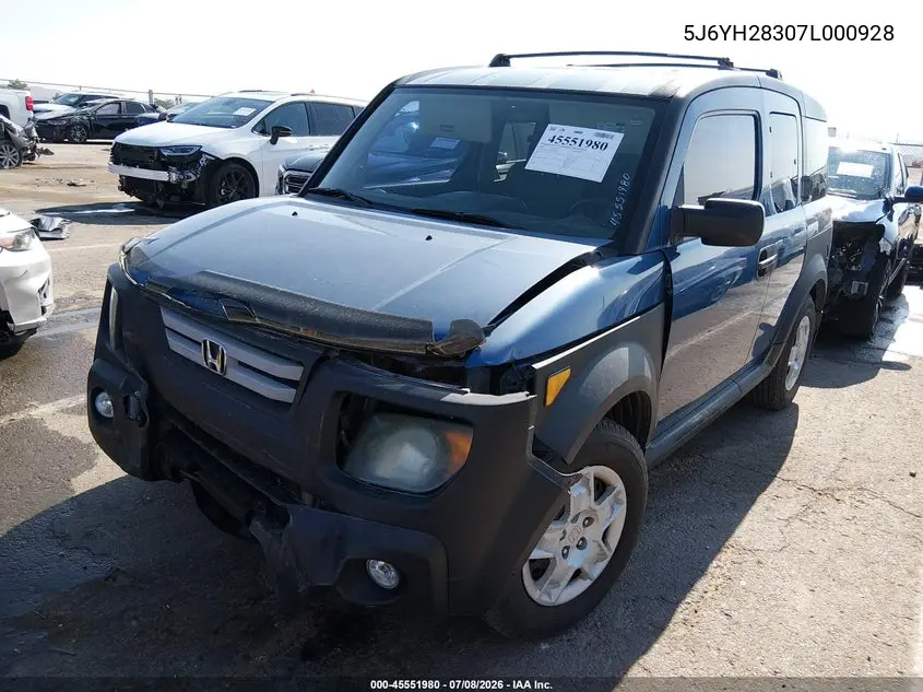 2007 Honda Element Lx VIN: 5J6YH28307L000928 Lot: 45551980