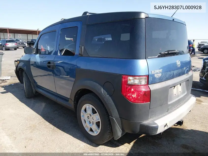 2007 Honda Element Lx VIN: 5J6YH28307L000928 Lot: 45551980