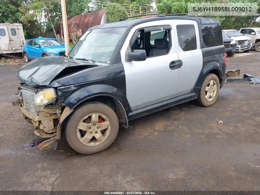 2008 Honda Element Sc VIN: 5J6YH18958L009012 Lot: 44465081