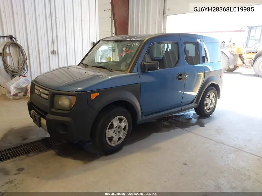 2008 Honda Element Lx VIN: 5J6YH28368L019985 Lot: 45220006