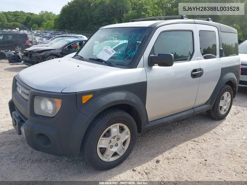 2008 Honda Element Lx VIN: 5J6YH28388L003528 Lot: 45241531