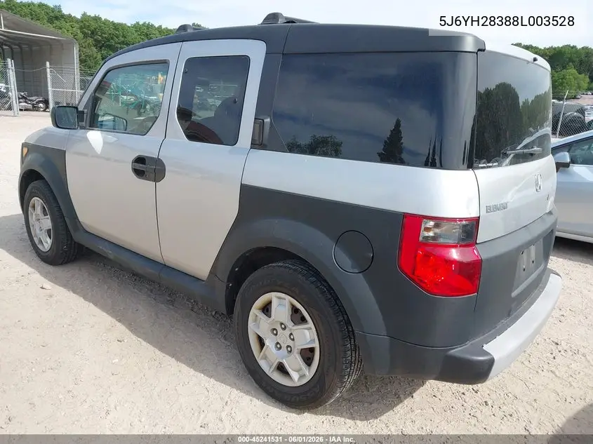 2008 Honda Element Lx VIN: 5J6YH28388L003528 Lot: 45241531