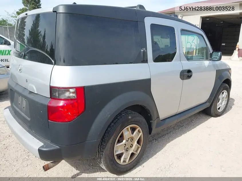 2008 Honda Element Lx VIN: 5J6YH28388L003528 Lot: 45241531