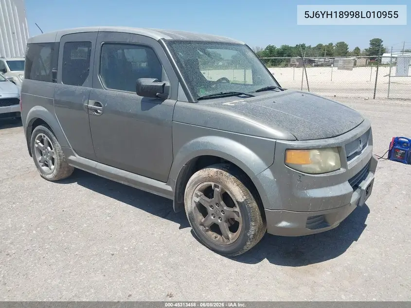 2008 Honda Element Sc VIN: 5J6YH18998L010955 Lot: 45313458