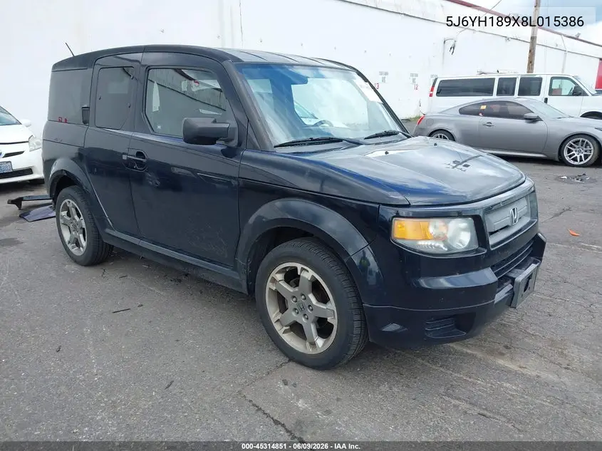 2008 Honda Element Sc VIN: 5J6YH189X8L015386 Lot: 45314851