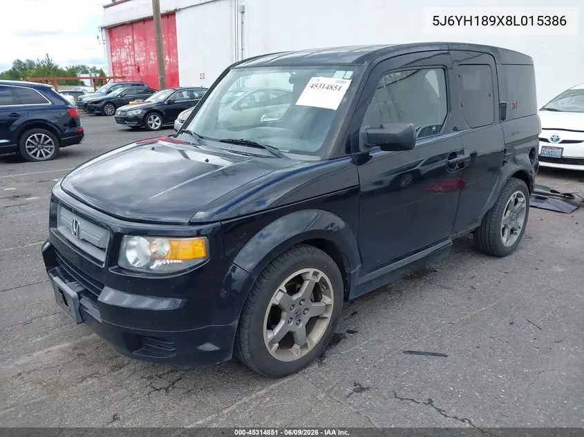 2008 Honda Element Sc VIN: 5J6YH189X8L015386 Lot: 45314851