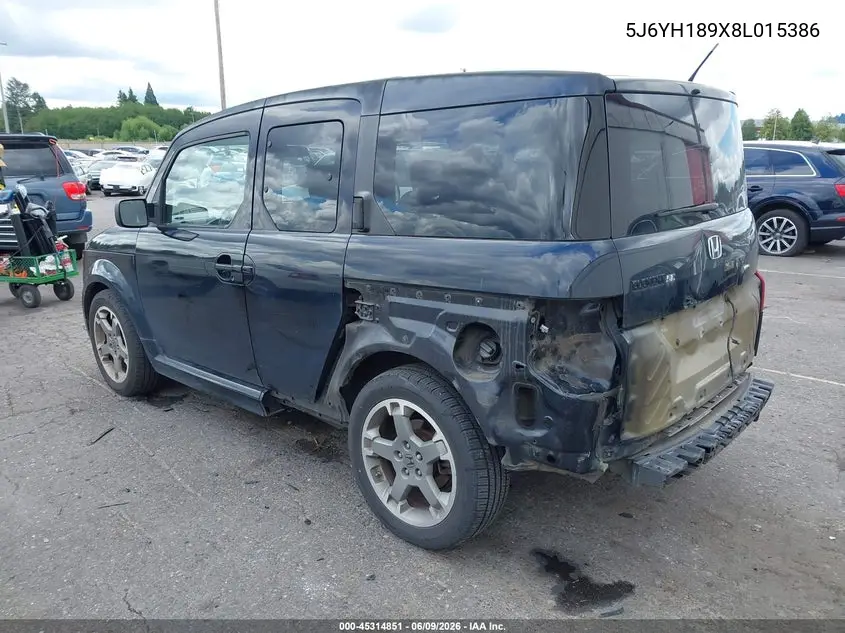 2008 Honda Element Sc VIN: 5J6YH189X8L015386 Lot: 45314851