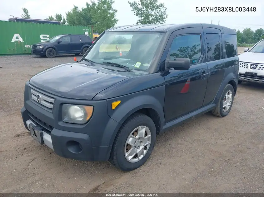 2008 Honda Element Lx VIN: 5J6YH283X8L003448 Lot: 45363321