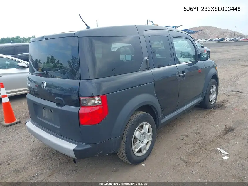 2008 Honda Element Lx VIN: 5J6YH283X8L003448 Lot: 45363321