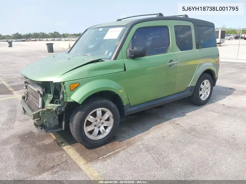 2008 Honda Element Ex VIN: 5J6YH18738L001795 Lot: 45444156