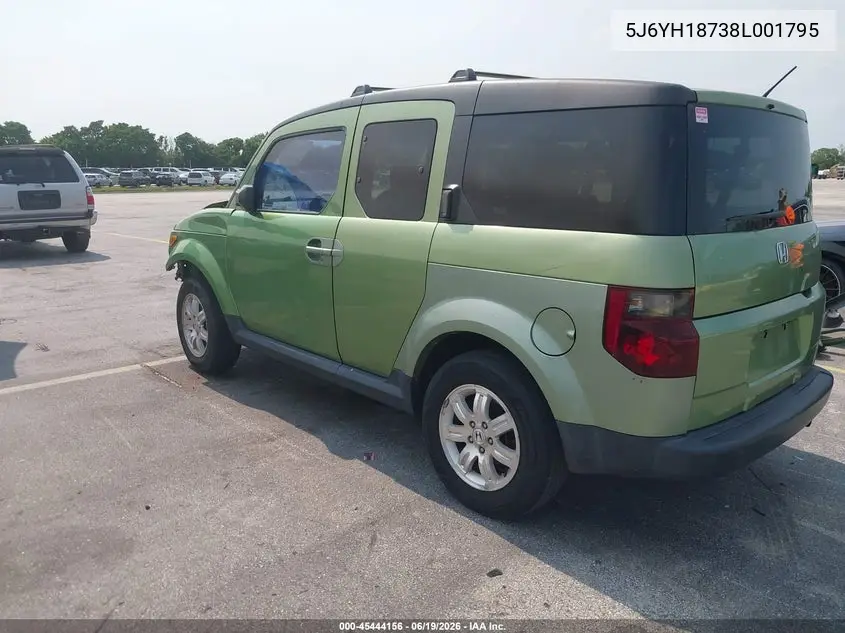 2008 Honda Element Ex VIN: 5J6YH18738L001795 Lot: 45444156