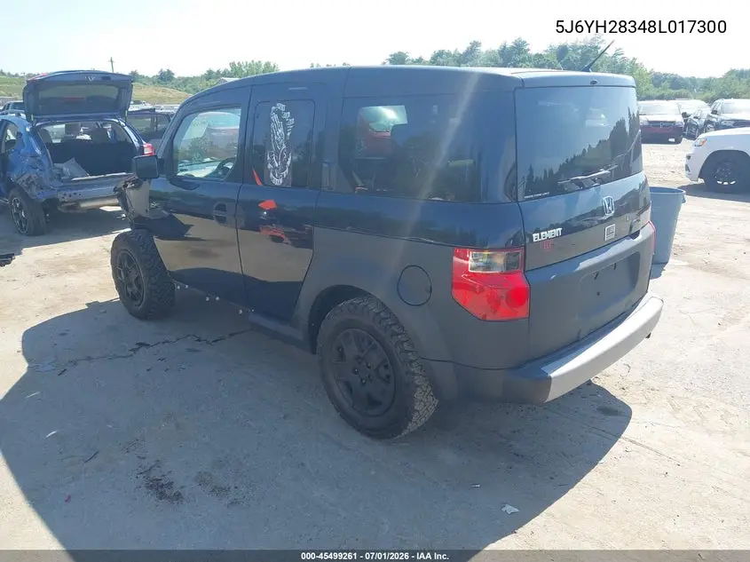 2008 Honda Element Lx VIN: 5J6YH28348L017300 Lot: 45499261