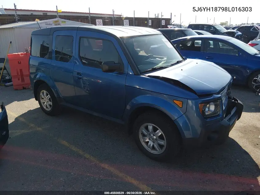 2008 Honda Element Ex VIN: 5J6YH18798L016303 Lot: 45508529