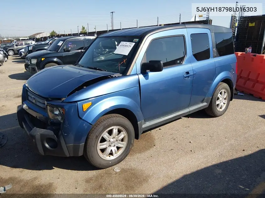 2008 Honda Element Ex VIN: 5J6YH18798L016303 Lot: 45508529