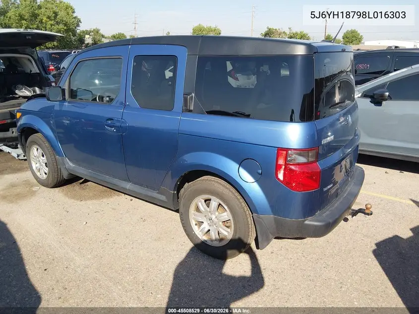 2008 Honda Element Ex VIN: 5J6YH18798L016303 Lot: 45508529