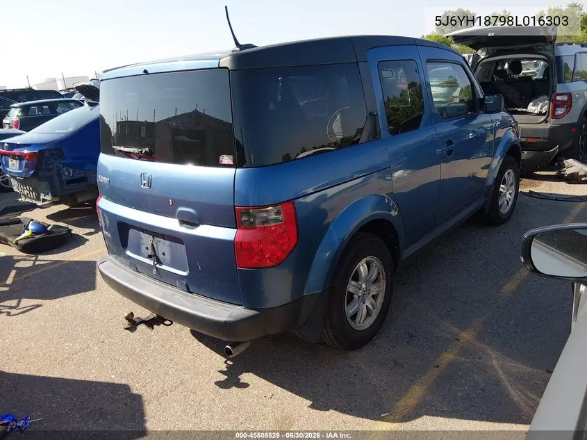2008 Honda Element Ex VIN: 5J6YH18798L016303 Lot: 45508529