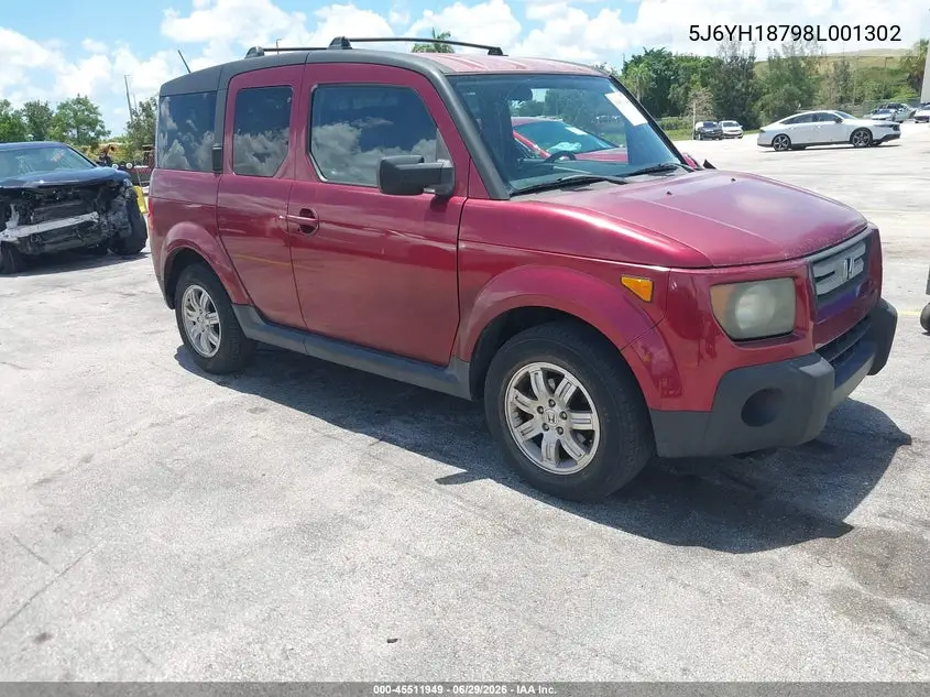 2008 Honda Element Ex VIN: 5J6YH18798L001302 Lot: 45511949