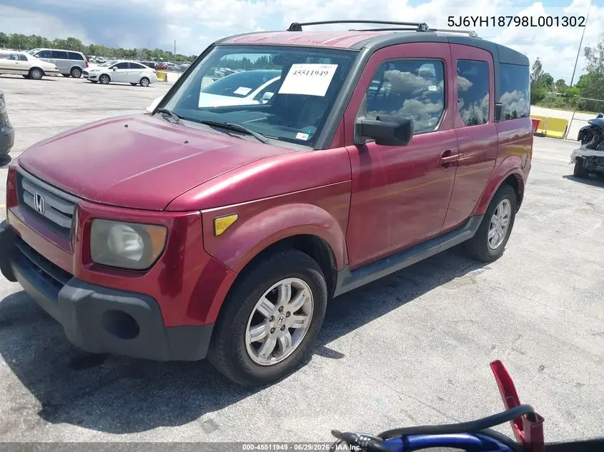 2008 Honda Element Ex VIN: 5J6YH18798L001302 Lot: 45511949