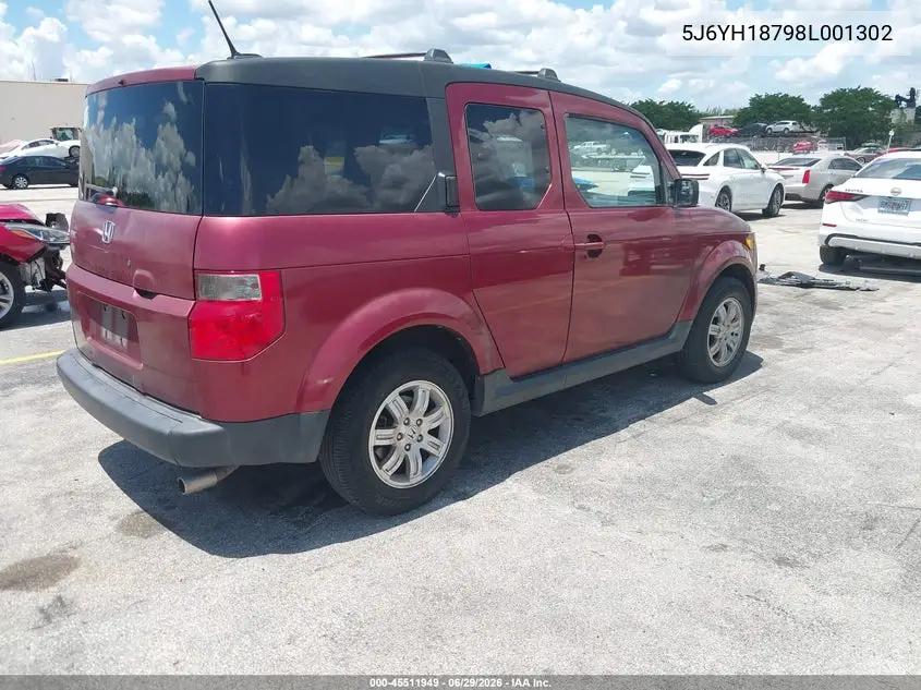 2008 Honda Element Ex VIN: 5J6YH18798L001302 Lot: 45511949