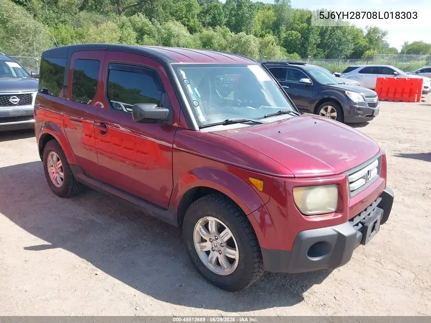 2008 Honda Element Ex VIN: 5J6YH28708L018303 Lot: 45512689