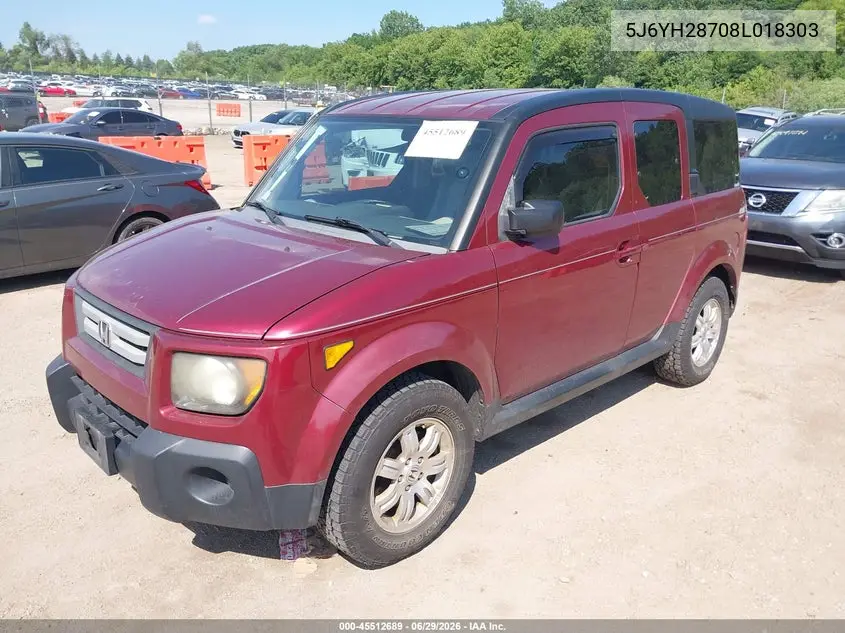 2008 Honda Element Ex VIN: 5J6YH28708L018303 Lot: 45512689