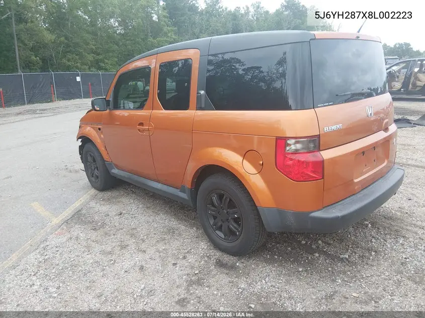 2008 Honda Element Ex VIN: 5J6YH287X8L002223 Lot: 45528263
