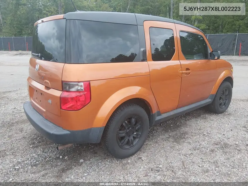 2008 Honda Element Ex VIN: 5J6YH287X8L002223 Lot: 45528263