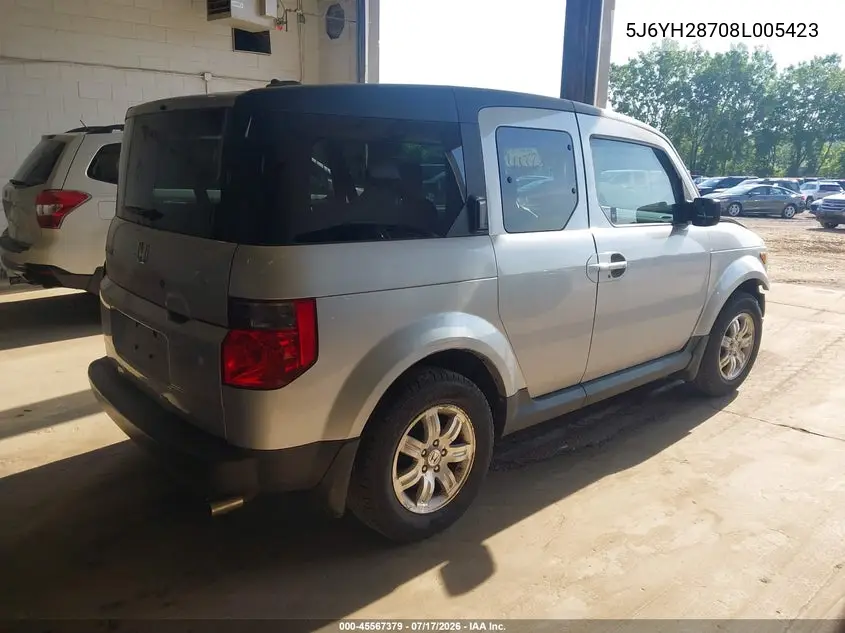 2008 Honda Element Ex VIN: 5J6YH28708L005423 Lot: 45567379
