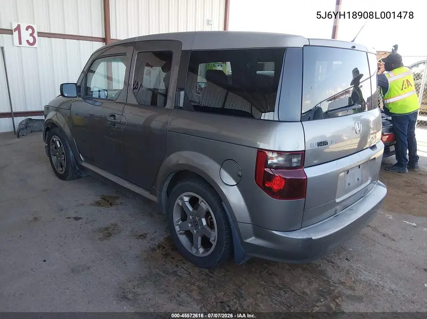 2008 Honda Element Sc VIN: 5J6YH18908L001478 Lot: 45572616