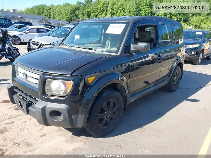2008 Honda Element Ex VIN: 5J6YH28748L010205 Lot: 45593747