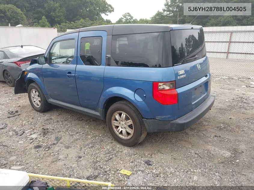 2008 Honda Element Ex VIN: 5J6YH28788L004505 Lot: 45605348