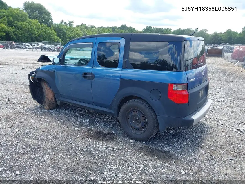 2008 Honda Element Lx VIN: 5J6YH18358L006851 Lot: 45642017