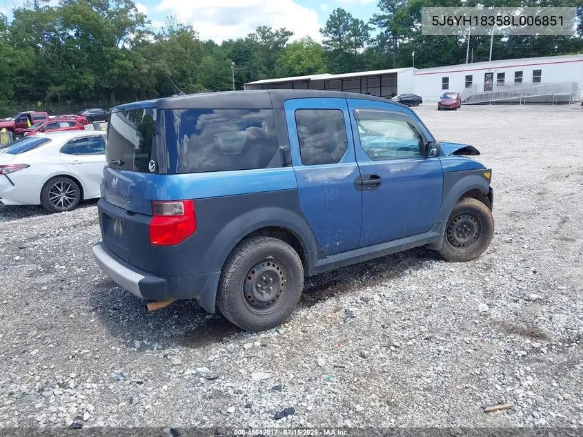 2008 Honda Element Lx VIN: 5J6YH18358L006851 Lot: 45642017