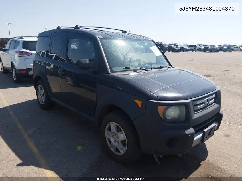 2008 Honda Element Lx VIN: 5J6YH28348L004370 Lot: 45654566
