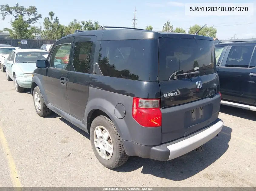 2008 Honda Element Lx VIN: 5J6YH28348L004370 Lot: 45654566