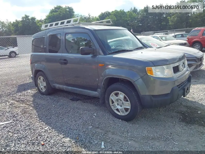 2009 Honda Element Lx VIN: 5J6YH28359L000670 Lot: 45618543
