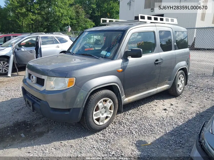 2009 Honda Element Lx VIN: 5J6YH28359L000670 Lot: 45618543