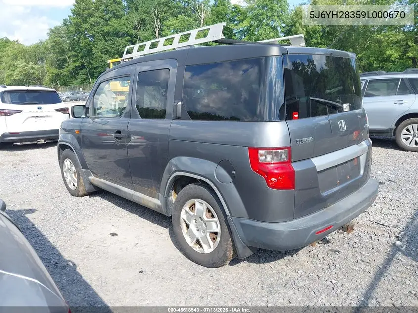 2009 Honda Element Lx VIN: 5J6YH28359L000670 Lot: 45618543