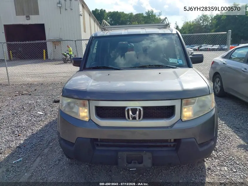 2009 Honda Element Lx VIN: 5J6YH28359L000670 Lot: 45618543