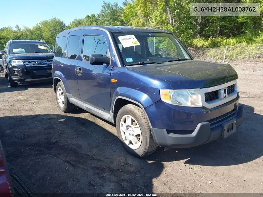 2010 Honda Element Lx VIN: 5J6YH2H38AL003762 Lot: 45260694