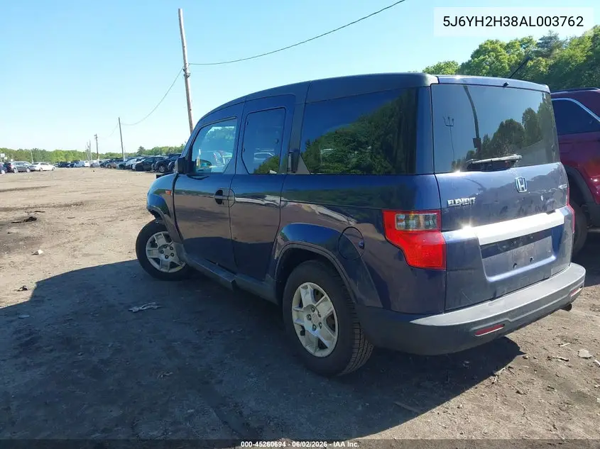 2010 Honda Element Lx VIN: 5J6YH2H38AL003762 Lot: 45260694