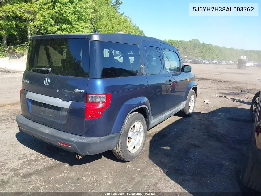 2010 Honda Element Lx VIN: 5J6YH2H38AL003762 Lot: 45260694