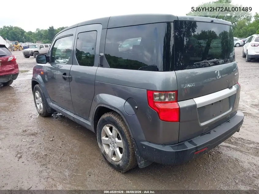 2010 Honda Element Ex VIN: 5J6YH2H72AL001489 Lot: 45281629