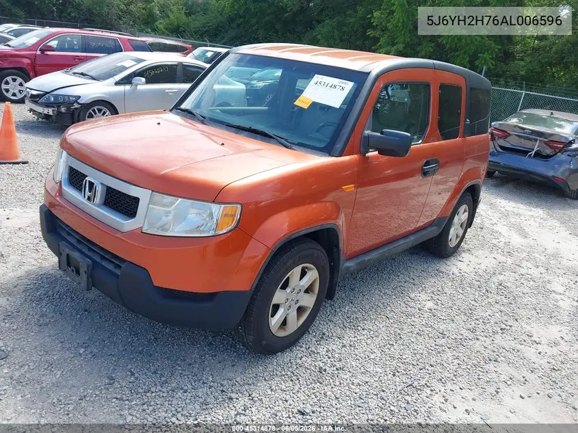 2010 Honda Element Ex VIN: 5J6YH2H76AL006596 Lot: 45314878