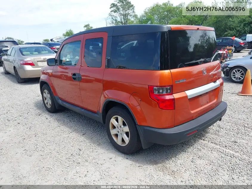2010 Honda Element Ex VIN: 5J6YH2H76AL006596 Lot: 45314878