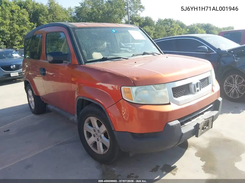 2010 Honda Element Ex VIN: 5J6YH1H71AL001946 Lot: 45508865