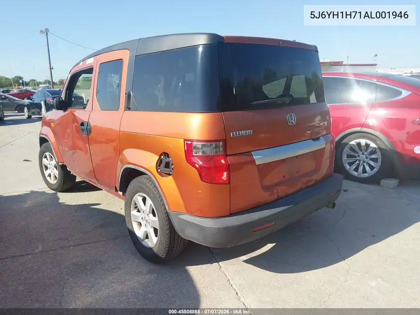 2010 Honda Element Ex VIN: 5J6YH1H71AL001946 Lot: 45508865