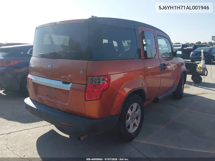 2010 Honda Element Ex VIN: 5J6YH1H71AL001946 Lot: 45508865