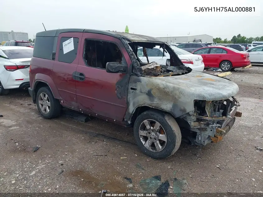 2010 Honda Element Ex VIN: 5J6YH1H75AL000881 Lot: 45614057