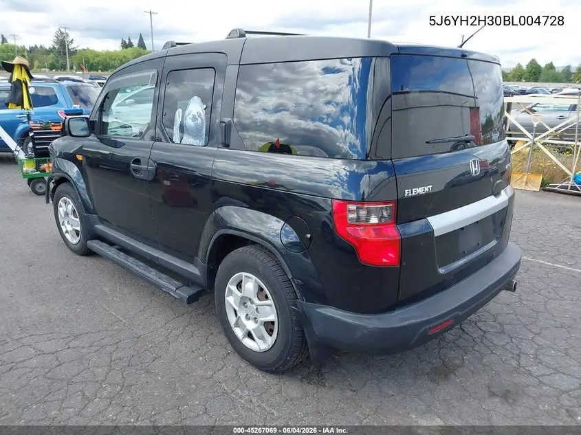 2011 Honda Element Lx VIN: 5J6YH2H30BL004728 Lot: 45267069